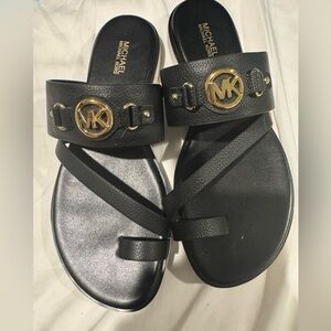 Michael Kors sandals with gold emblems. Size 8
